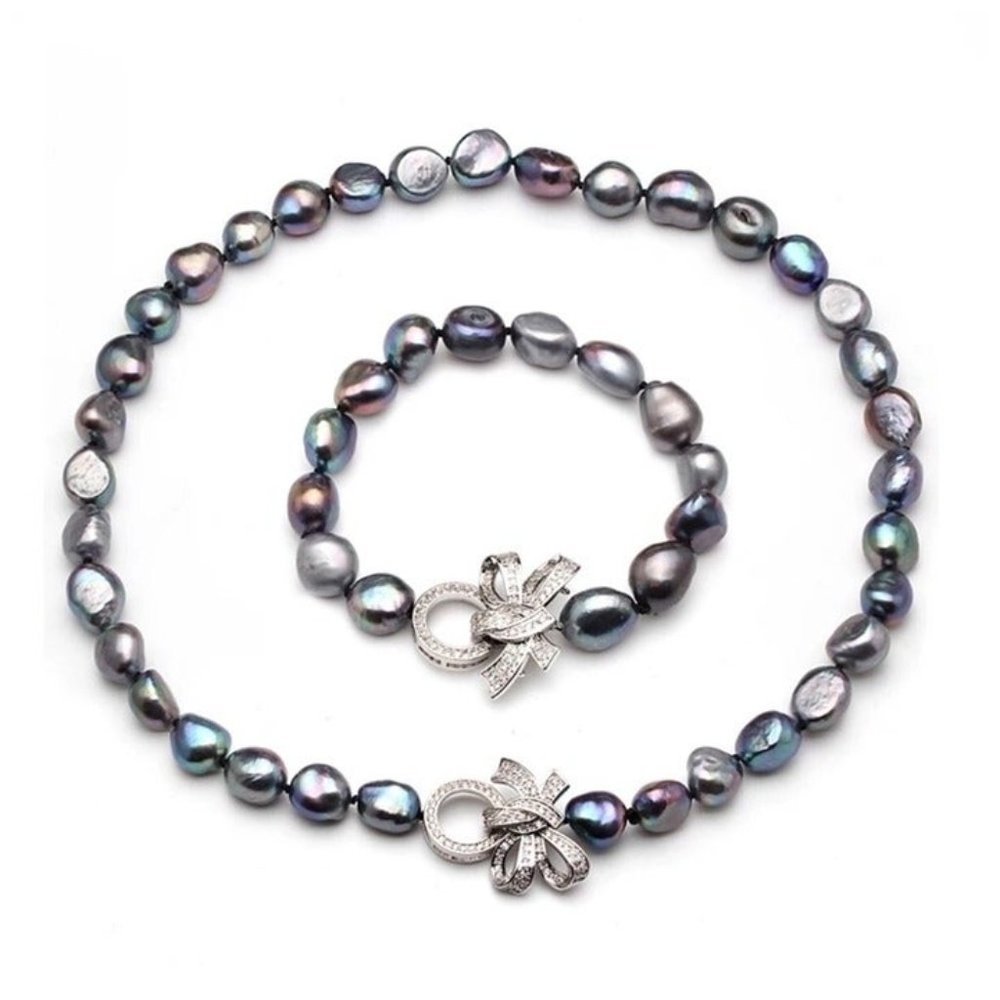 Natural Fresh Water Pearl Necklace Set